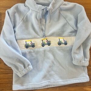 Cecil & Lou Light Blue Golf cart  Fleece Pullover